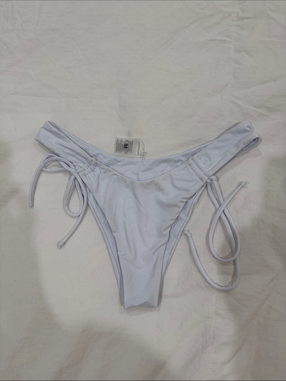 White Tie-Side Bikini Bottoms